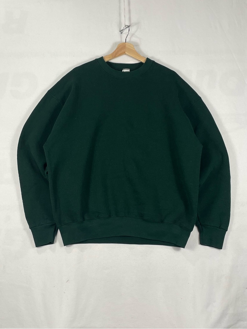 Vtg Mungsingwear Forest Dark Green Blank Crewneck Sweatshirt Made In USA Sz XL
